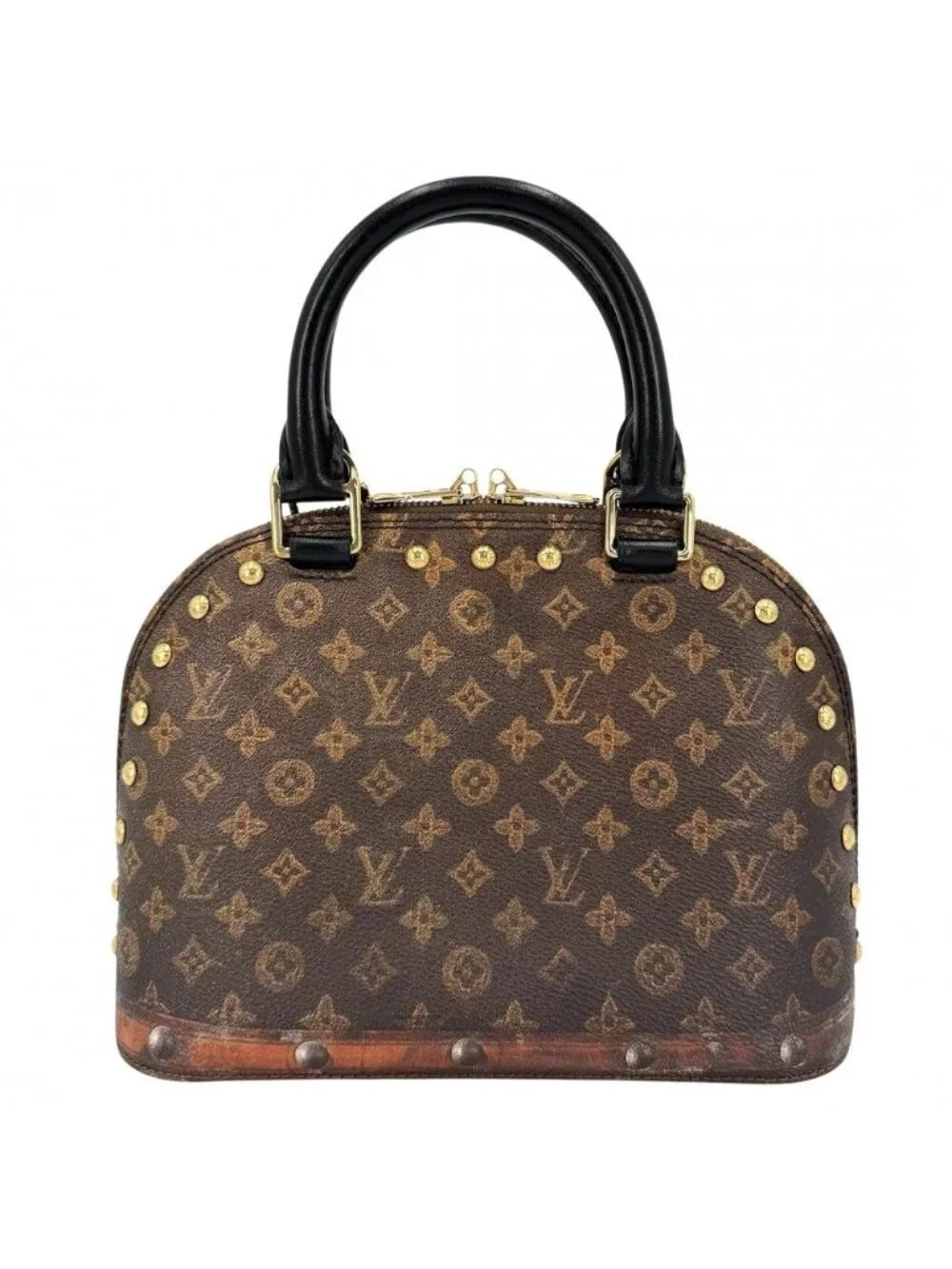 Louis Vuitton 2-Way Transford Monogram Alma BB Handle Mini Shoulder Bag Brown